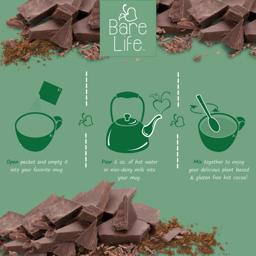 Instant Dairy Free Coconut Hot Cocoa Mix  | Single Serving 10 Pack |Gluten Free, Vegan and Organic