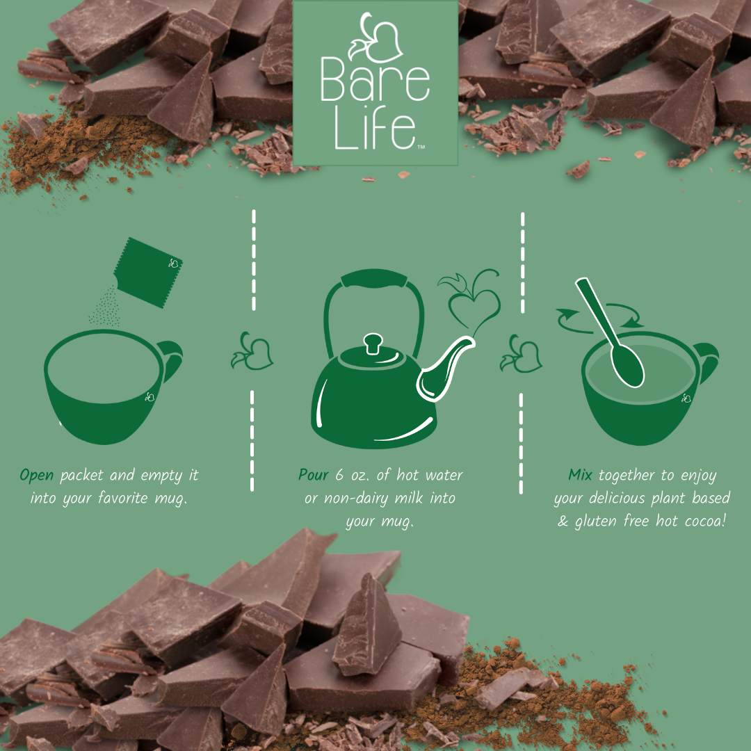 Instant Dairy Free Coconut Hot Cocoa Mix  | Single Serving 10 Pack |Gluten Free, Vegan and Organic